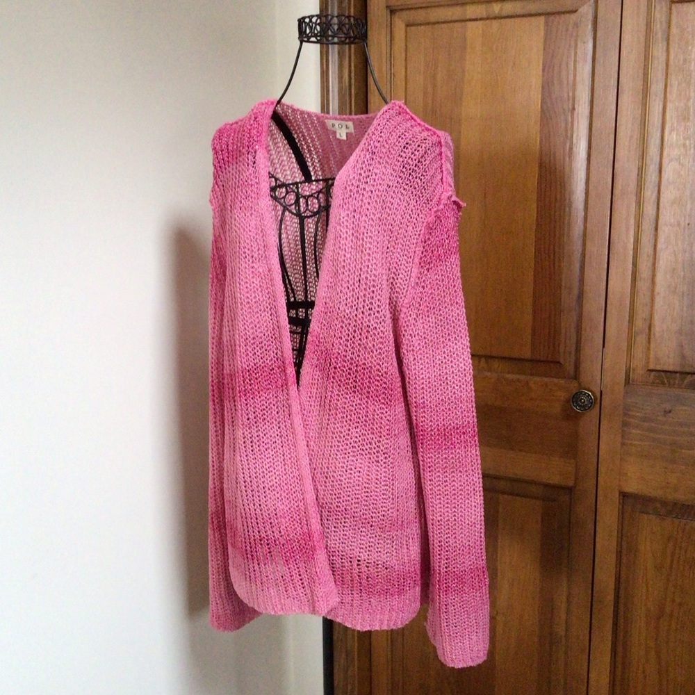 Pol pink drape front cardigan, L - Picture 4 of 8